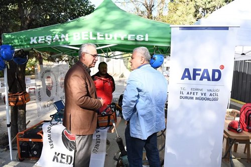Keşan Belediye Başkanı Sayın Mustafa Helvacıoğlu AFAD Eğitim Çadırımızı Ziyaret Etti